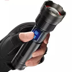 Linterna LED Recargable de 30w con carga USB, 1500 lumines