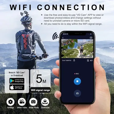Cámara Dvr para bicicletas y motocicletas, videocámara frontal y trasera Dual de 1080P.