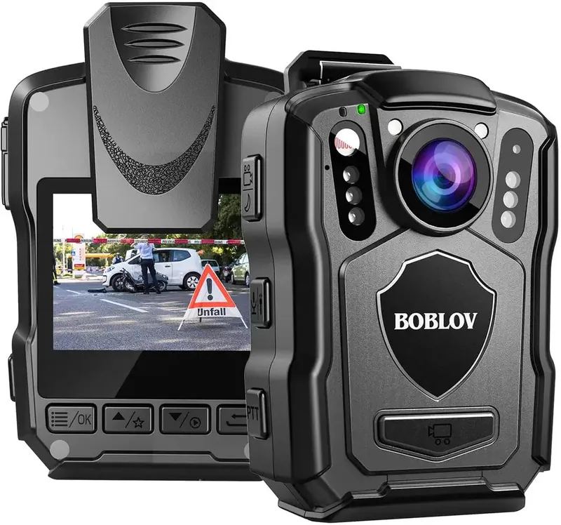 Bodycam con visión nocturna IR, M5, 64GB, GPS, 2K, 1440P, IP67, 170 °