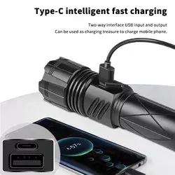 Linterna LED Recargable, 30W, 2000 lúmenes, recargable