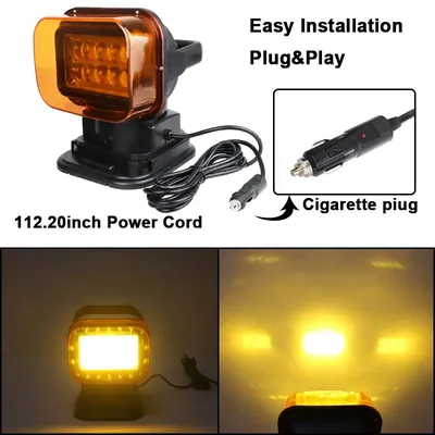 Luz Led de trabajo magnética 12V, reflector de 360 grados para coche, SUV.