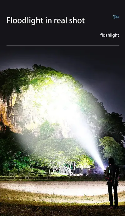 Linterna LED 1100 Lum,  impermeable portátil , USB recargable