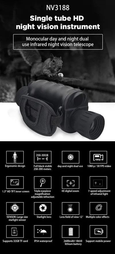 Monocular Digital Infrarrojo NV-3188